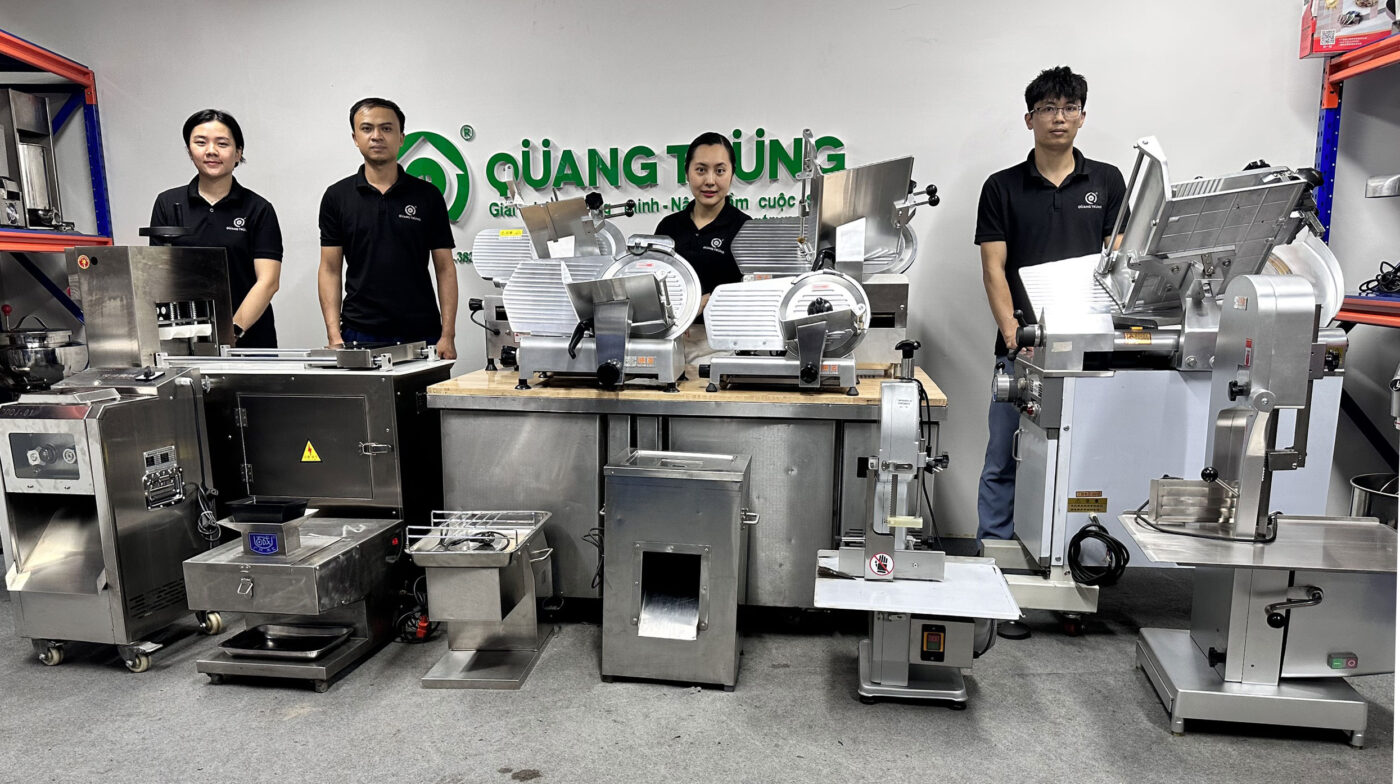 Máy thái thịt công nghiệp 4 khe 6 Máy thái thịt công nghiệp 4 khe