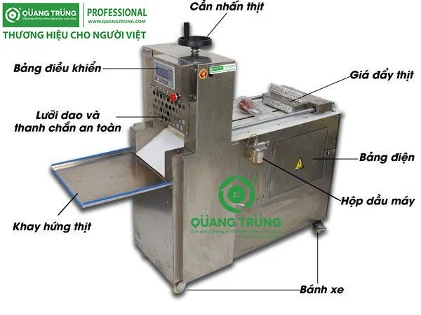 Máy thái thịt công nghiệp 4 khe 5 Máy thái thịt công nghiệp 4 khe
